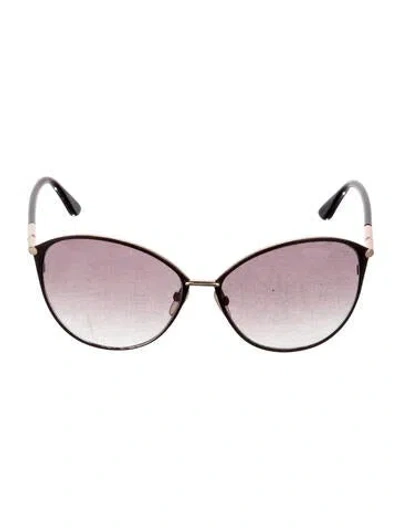 Pre-owned Tom Ford Penelope Oversize Sunglasses In Black