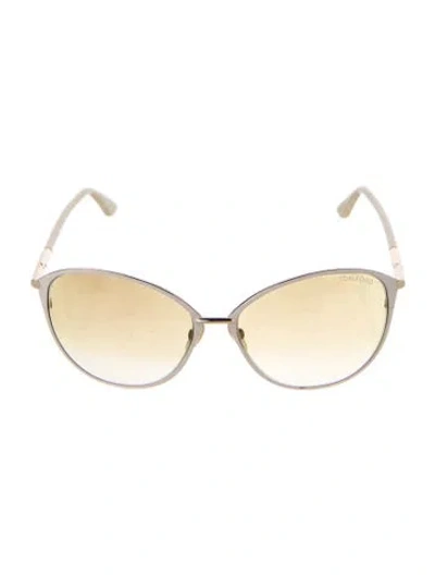 Pre-owned Tom Ford Penelope Oversize Sunglasses In White