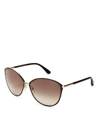 Tom Ford Penelope Metal Butterfly Sunglasses In Black