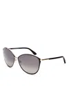 Tom Ford Penelope Polarized Cat Eye Sunglasses, 59mm In Shiny Rose Gold/grey Gradient Polarized 