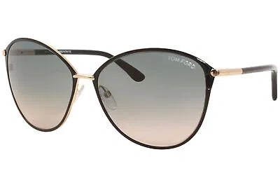 Pre-owned Tom Ford Penelope Tf0320 28b Sunglasses Women's Rose Gold-black/smoke Grad Lens In Gray