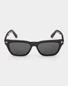 Tom Ford Penn 53mm Acetate Rectangular Sunglasses In Black