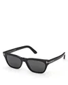 Tom Ford Penn 53mm Rectangular Sunglasses In Black