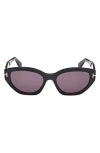 Tom Ford Solange-02 Acetate Butterfly Sunglasses In Black