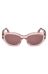 Tom Ford Solange-02 Acetate Butterfly Sunglasses In Shiny Dusty Rose/brown