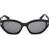 Tom Ford Penny 55mm Polarized Geometric Sunglasses In Black