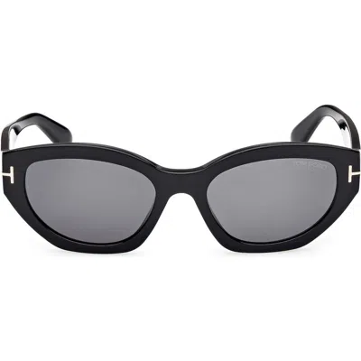 Tom Ford Penny 55mm Polarized Geometric Sunglasses In Black