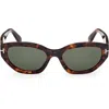 Tom Ford Penny 55mm Polarized Geometric Sunglasses In Brown