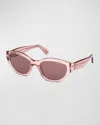 Tom Ford Penny Acetate Butterfly Sunglasses In Shiny Fuscia