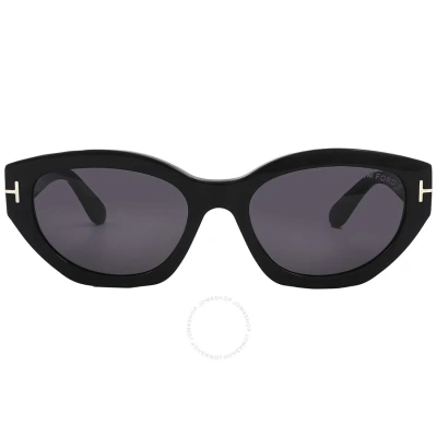 Tom Ford Penny Smoke Cat Eye Ladies Sunglasses Ft1086 01a 55 In Black