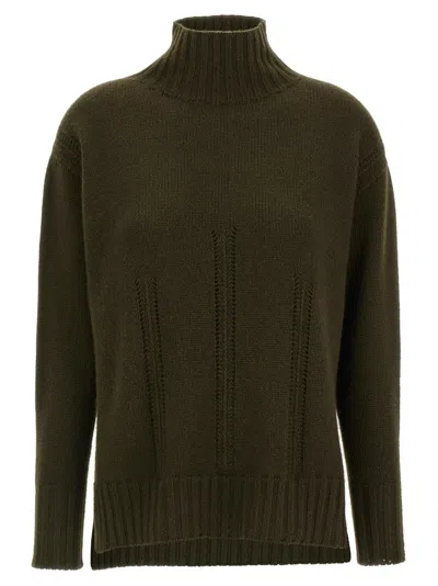 Tom Ford Long-sleeved Mock Neck Cashmere Sweater In Green