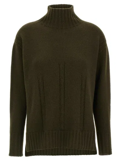 Tom Ford Long-sleeved Mock Neck Cashmere Sweater In Green