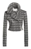 Tom Ford Perforated Leather Jacket In Gray