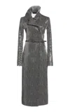 Tom Ford Perforated Leather Trench Coat In Gray
