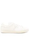 Tom Ford 'waiwick' White Low Top Sneakers With Perforated Logo On The Side And Logo Patch On The Tongue In Neutrals