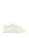Tom Ford Perforated-logo Leather Sneakers In White