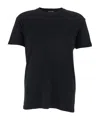 Tom Ford Black Crewneck T-shirt With Logo Embroidery On The Front In Cotton Blend Man In Black