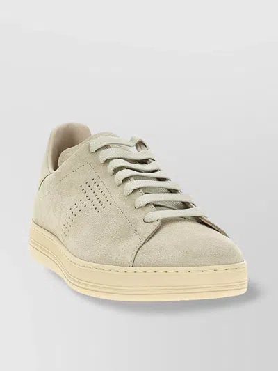 Tom Ford 'perforated Suede Sneakers With Rubber Sole'