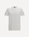 Tom Ford White Crewneck T-shirt With Logo Embroidery On The Front And Perforated Design In Cotton Man