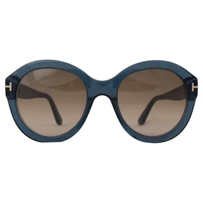 Pre-owned Tom Ford Petrol Blue Kelly 02 Round Sunglasses Tf611