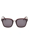 Tom Ford Philippa 68mm Gradient Square Sunglasses In Shiny Bordeaux/smoke