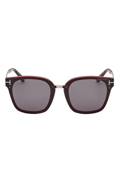 Tom Ford Philippa 68mm Gradient Square Sunglasses In Shiny Bordeaux/smoke