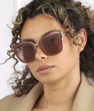 Pre-owned Tom Ford Philippa Ft1014 - 25e Sunglasses In Ivory