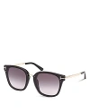 Tom Ford Philippa Square Injection Plastic Sunglasses In Black/gray Gradient