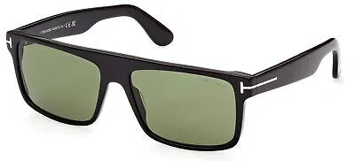 Pre-owned Tom Ford Philippe-02 Ft 0999 Black/green 58/16/145 Men Sunglasses
