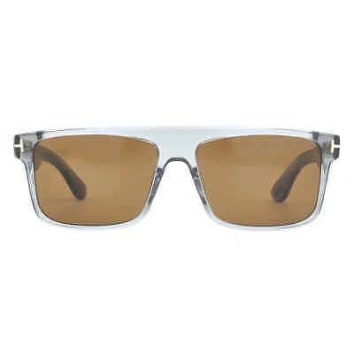 Pre-owned Tom Ford Philippe Amber Browline Men's Sunglasses Ft0999 20e 58 Ft0999 20e 58 In Orange