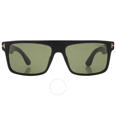 Tom Ford Philippe Green Browline Men's Sunglasses Ft0999 01n 58 In Black / Green
