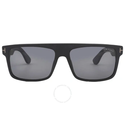 Tom Ford Philippe Polarized Smoke Browline Men's Sunglasses Ft0999-n 02d 58 In Black