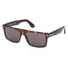 Tom Ford Philippe Smoke Rectangular Men's Sunglasses Ft0999 52a 58 In Dark