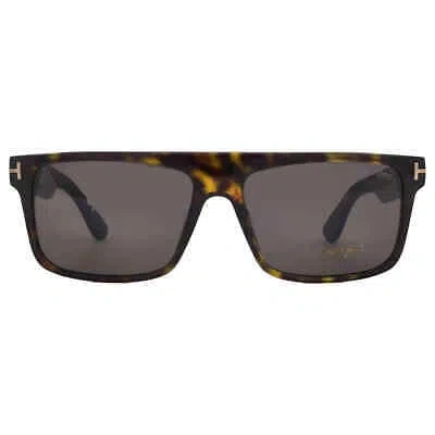 Pre-owned Tom Ford Philippe Smoke Rectangular Men's Sunglasses Ft0999 52a 58 In Gray