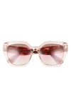 Tom Ford Phobe 56mm Square Sunglasses In Shiny Pink / Gradient Brown