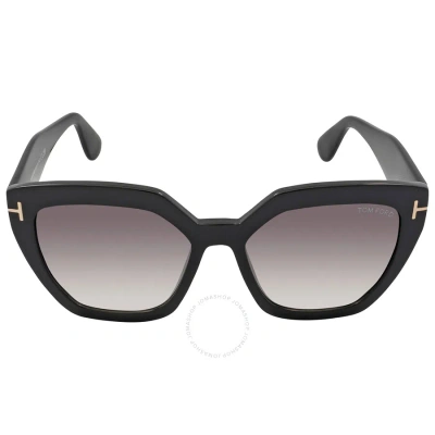 Tom Ford Phoebe Grey Butterfly Ladies Sunglasses Ft0939 01b 56 In Black / Grey