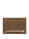 Tom Ford Phyton-print Leather Card Holder In Nude