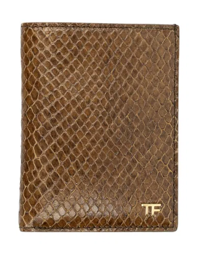 TOM FORD PHYTON-PRINT LEATHER WALLET