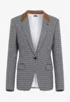 Tom Ford Houndstooth Single Breasted Tailored Jacket In Gray