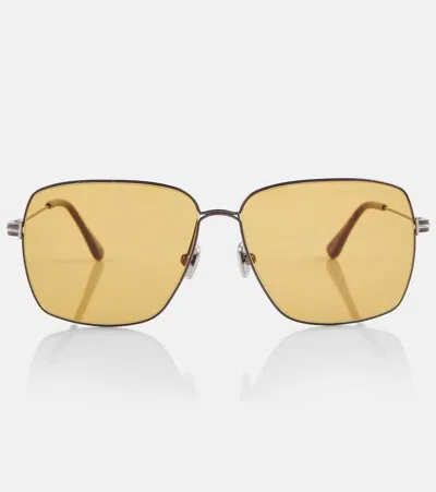 Tom Ford Pierre-02 Aviator Sunglasses In Shiny Gunmetal/brown