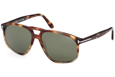 Pre-owned Tom Ford Pierre Navigator Sunglasses58) In Havana/green (ft1000/56n