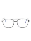 Tom Ford Pilot-frame Acetate Glasses In Blue
