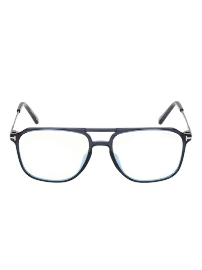 Tom Ford Pilot-frame Glasses In Blue