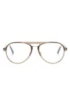 Tom Ford Pilot-frame Glasses In Green