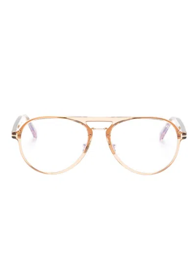 Tom Ford Pilot-frame Glasses In Neutrals