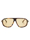 Tom Ford Pilot-frame Sunglasses In Brown