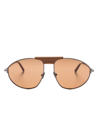 Tom Ford Pilot-frame Sunglasses In Brown