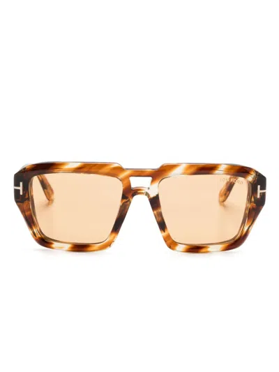 Tom Ford Pilot-frame Sunglasses In Nude