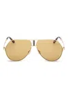 Tom Ford Rickie 63mm Oversize Navigator Sunglasses In Silver
