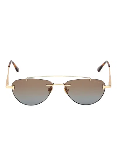 Tom Ford Pilot-frame Sunglasses In Gold